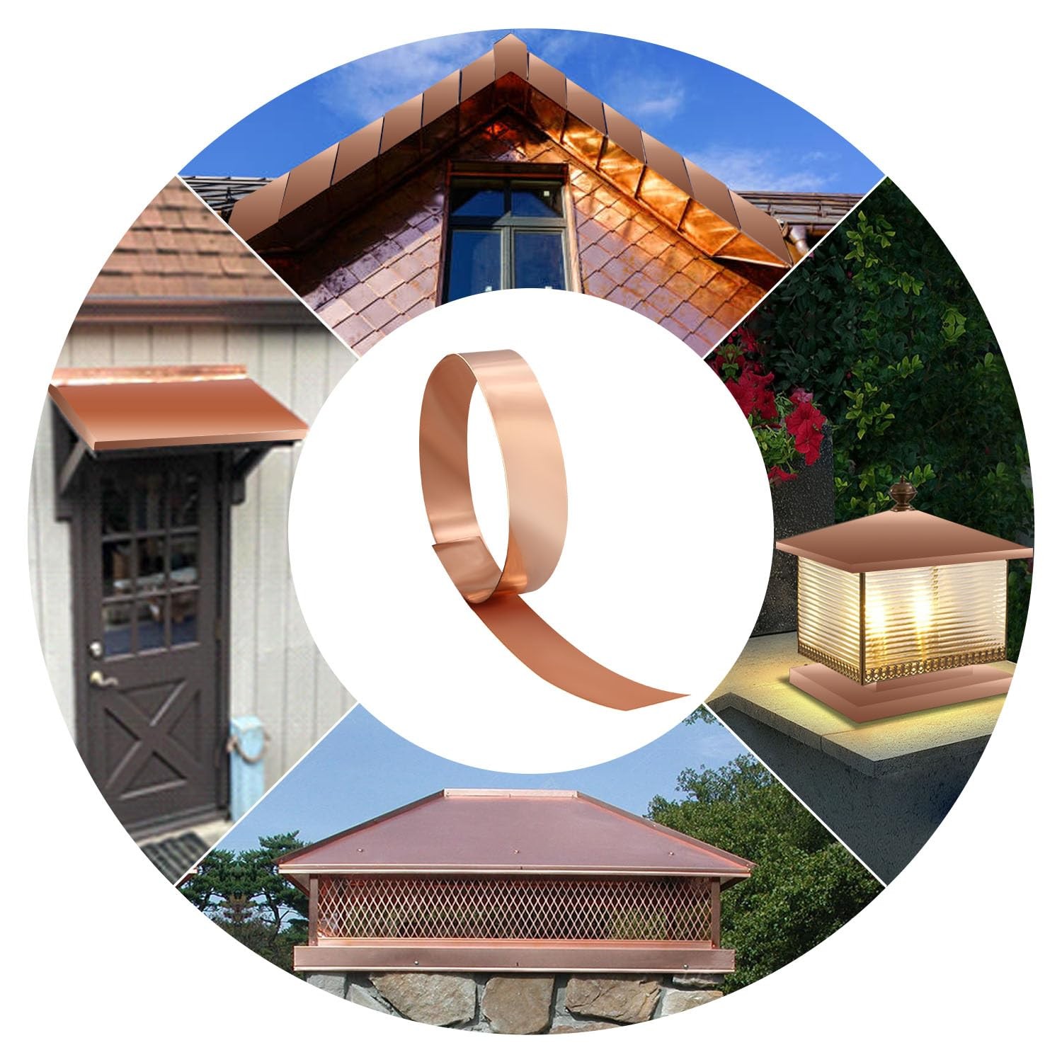 Uxney Copper Sheet Roll, 1000x50x1mm Flashing 1000mm x 50mm x 1mm