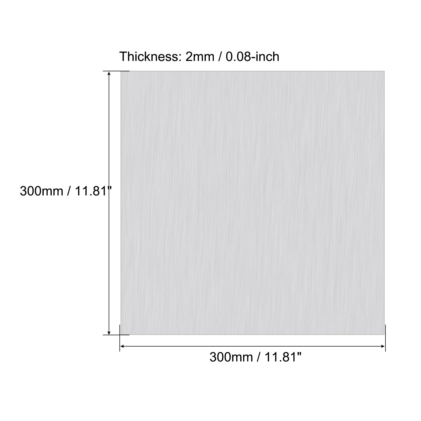 300mm x 300mm x 2mm Rectangle 1060 Aluminum Sheet Flat Metal Plate Stock