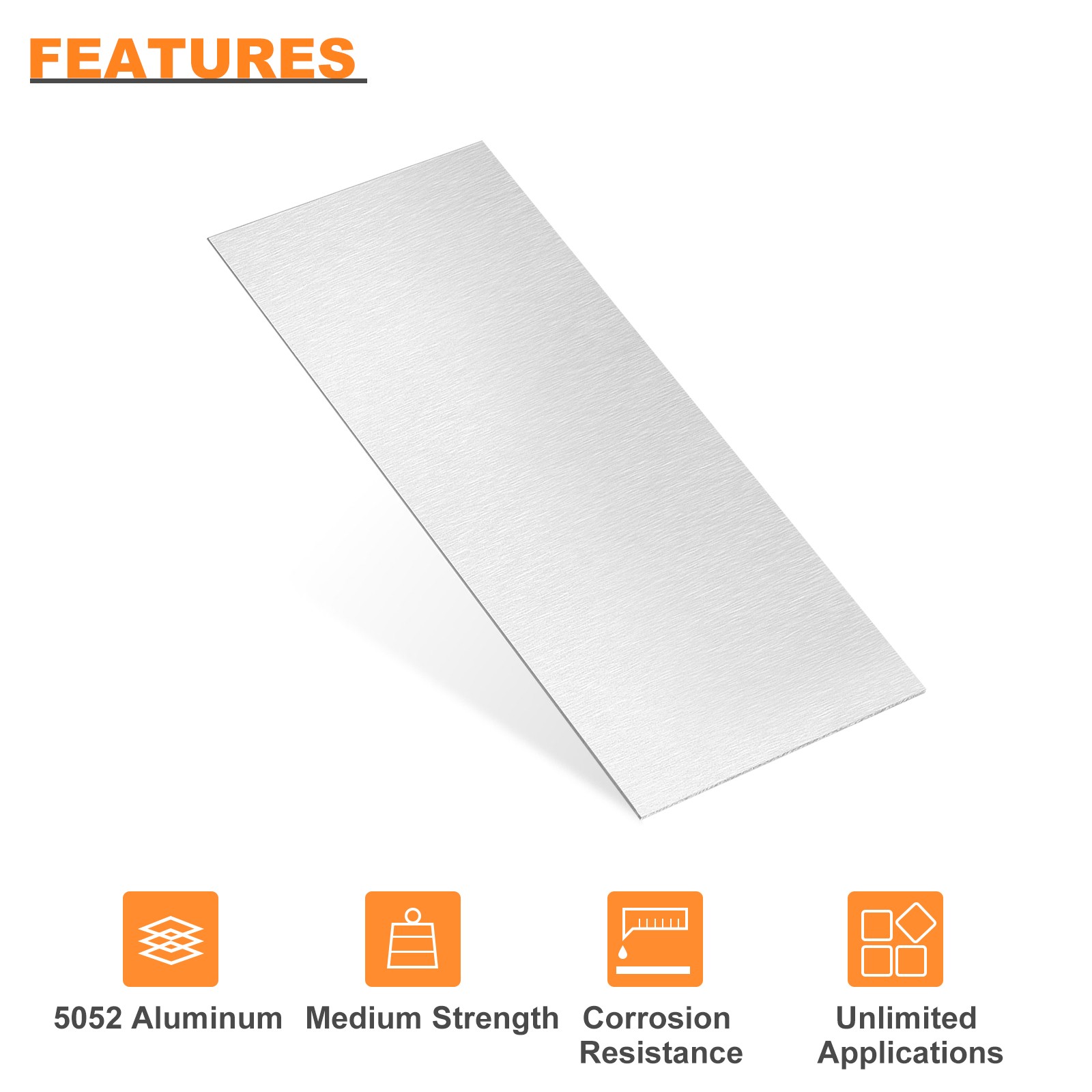 4Pcs 305mm x 150mm x 0.3mm Rectangle 5052 Aluminum Sheet Flat Metal Plate Stock