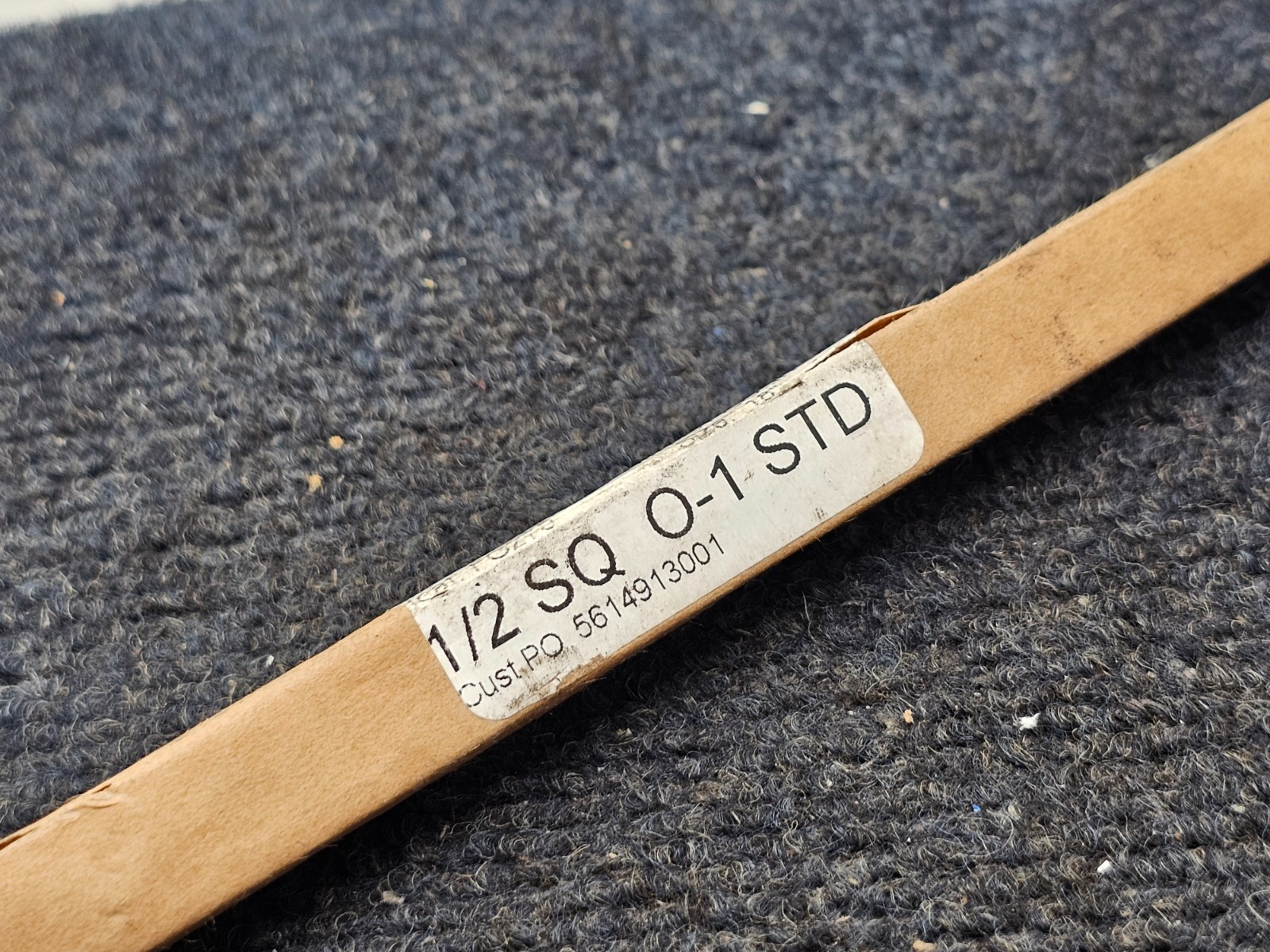 MSC 06132005: O1 Oil-Hardening Flat Stock: 1/2″ Thick, 1/2″ Wide, 18″ Long