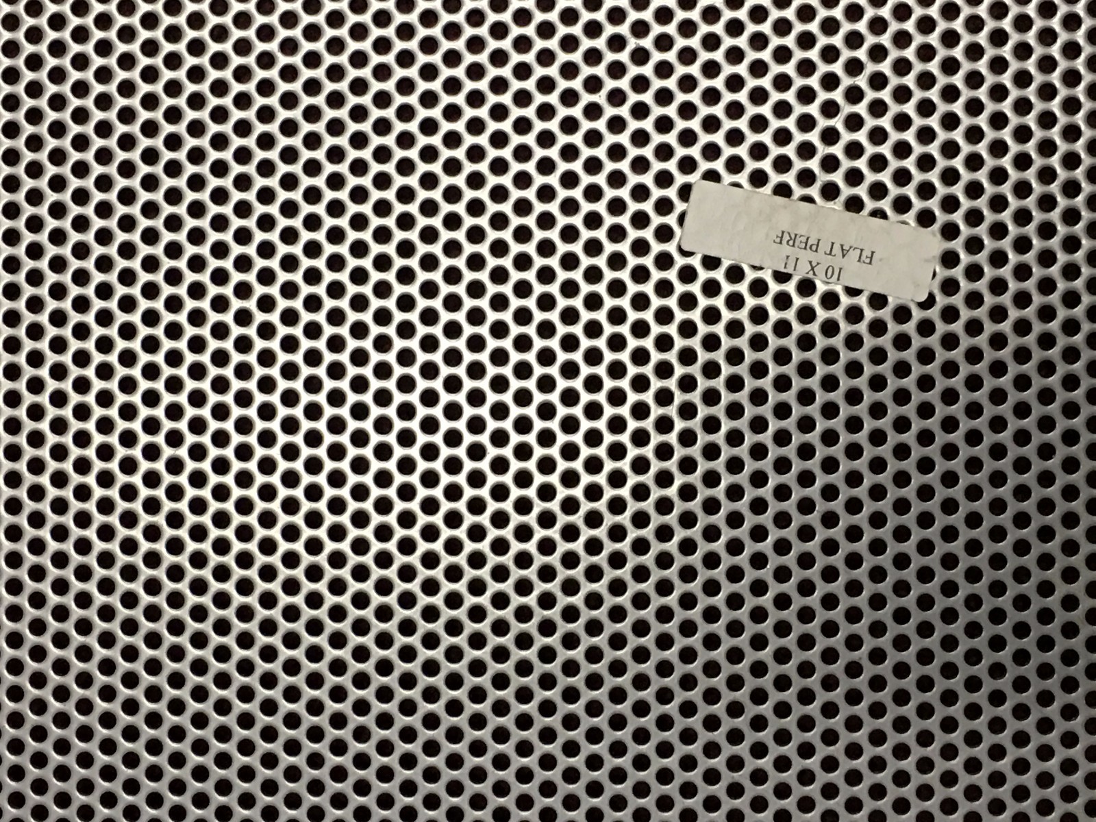 Painted Steel Perforated Sheet (16 ga.)11″x10″ “1/8″ Holes-3/16″ Stagger CxC”