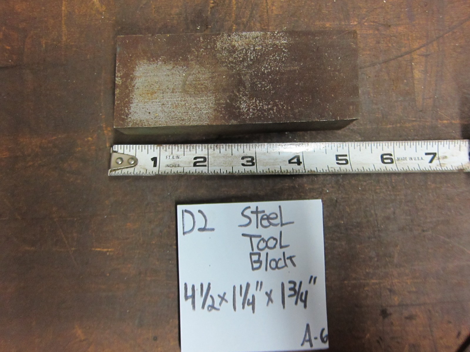 D-2 Tool Steel 4.5” x 1.25″ x 1.75” Thick D2 Tool Steel Block