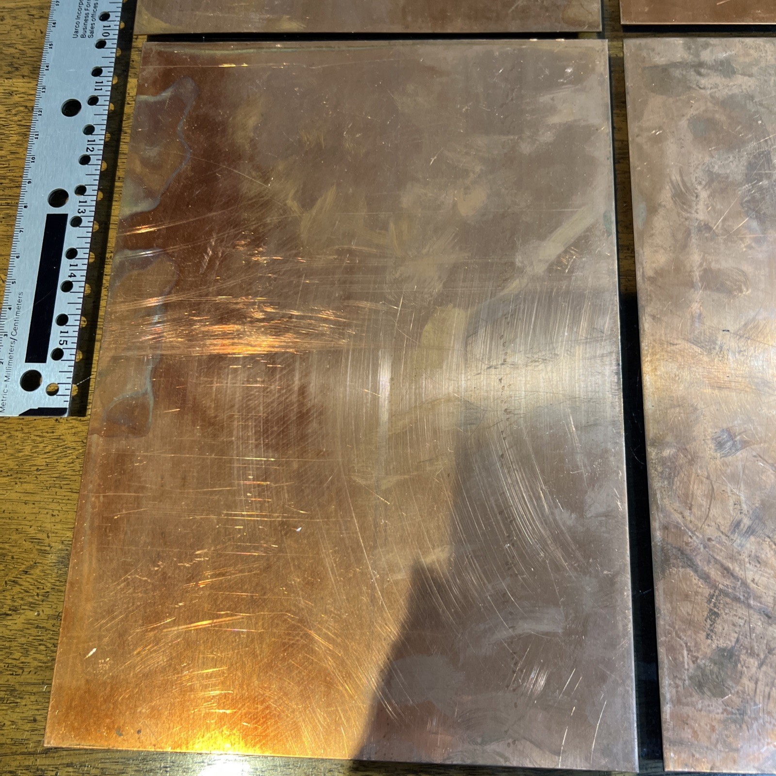 4 Pieces Copper Sheets Plates for Crafts/ Enamel, 10” X 7” New/old Inventory