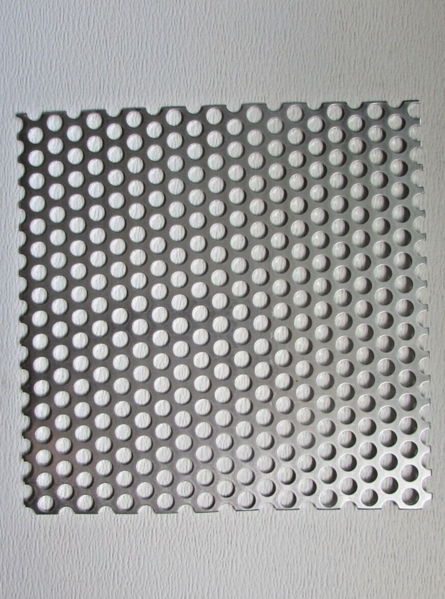 1/2″ HOLE ALUMINUM PERFORATED METAL–11-1/2″ X 11-3/4″