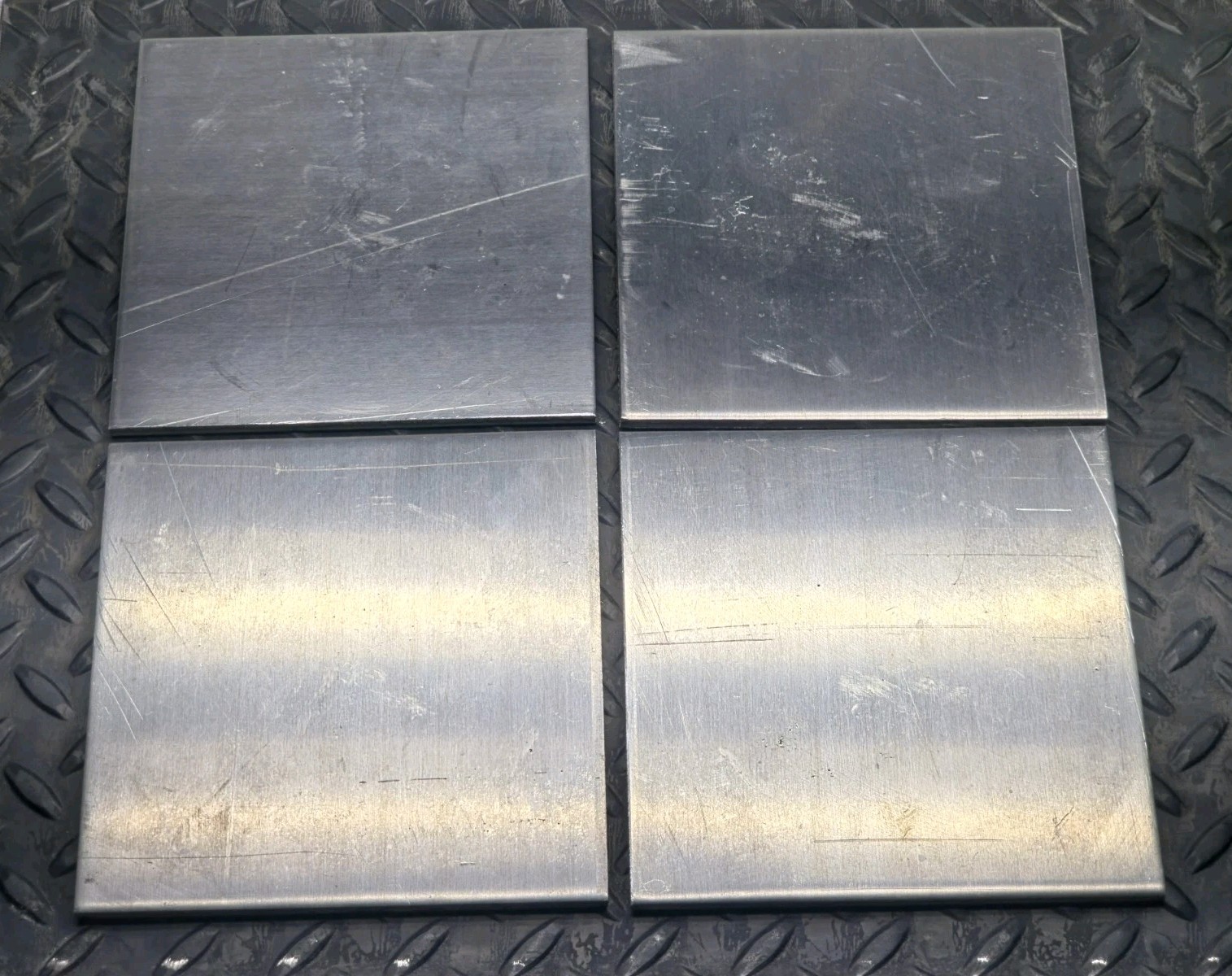 4pc 5052 Aluminum Plate 1/4″(0.25″) x 6″ x 6″ – Flat Sheet Stock – Remnant/Drops