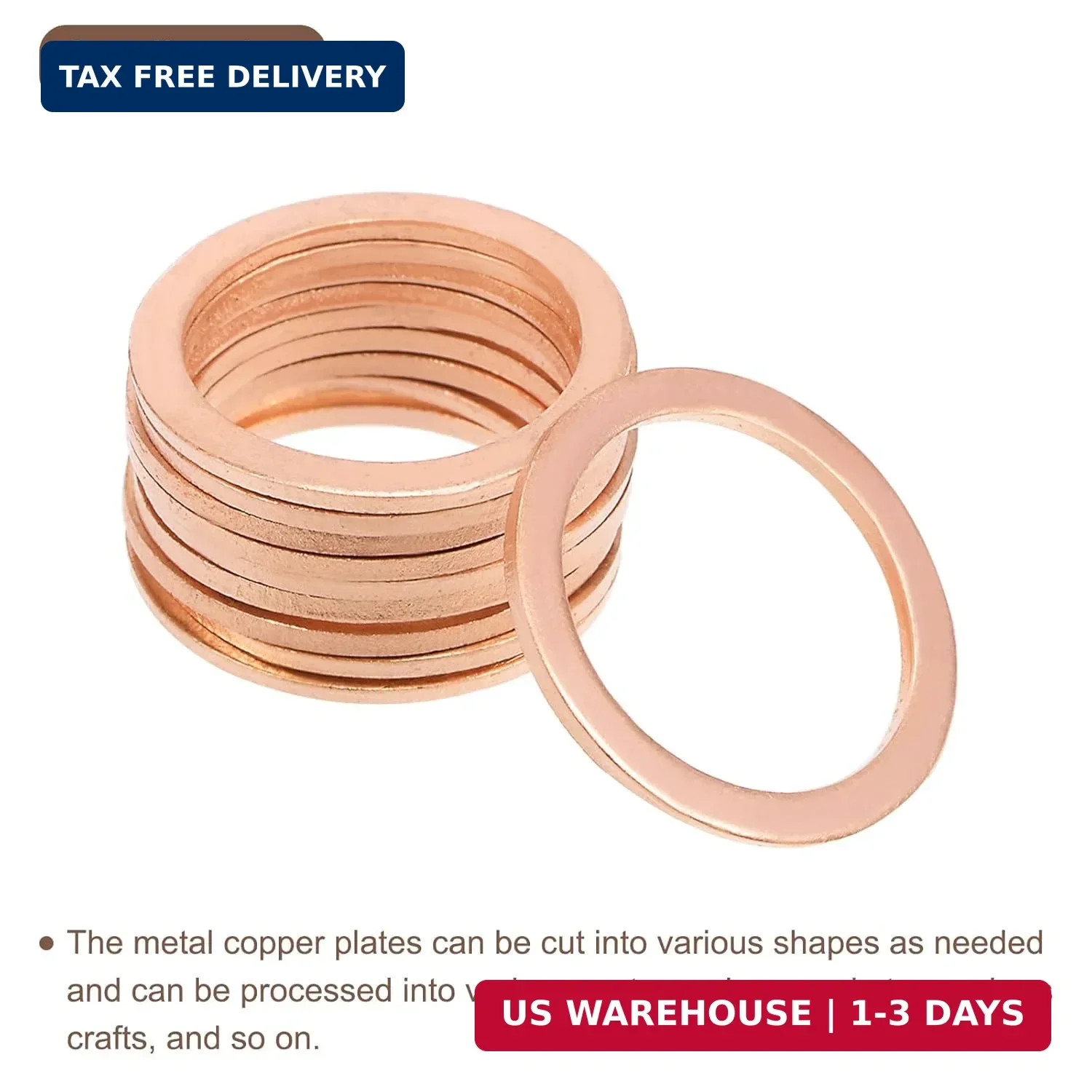 uxcell Pure Copper Sheet, 8pcs 1″ x 0.04″ 18 Gauge T2 Copper Metal Round Plate f