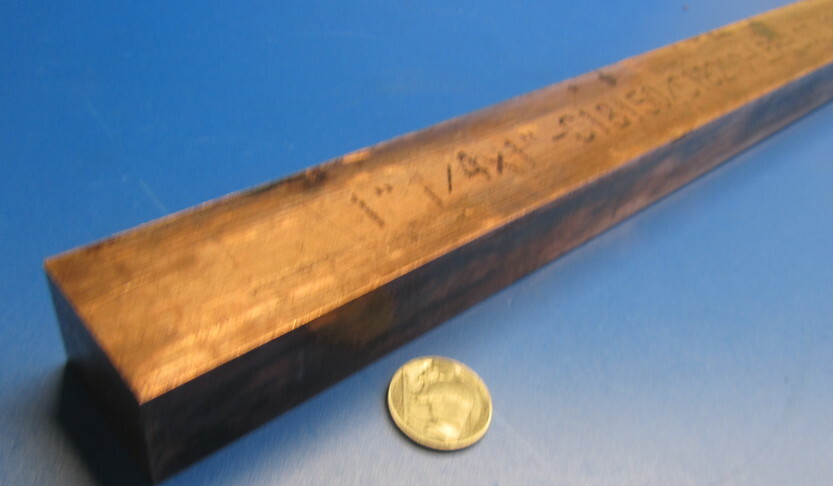182 Copper Bar 1.0″ Thick x 1 1/4″ Wide x 3 Foot Length