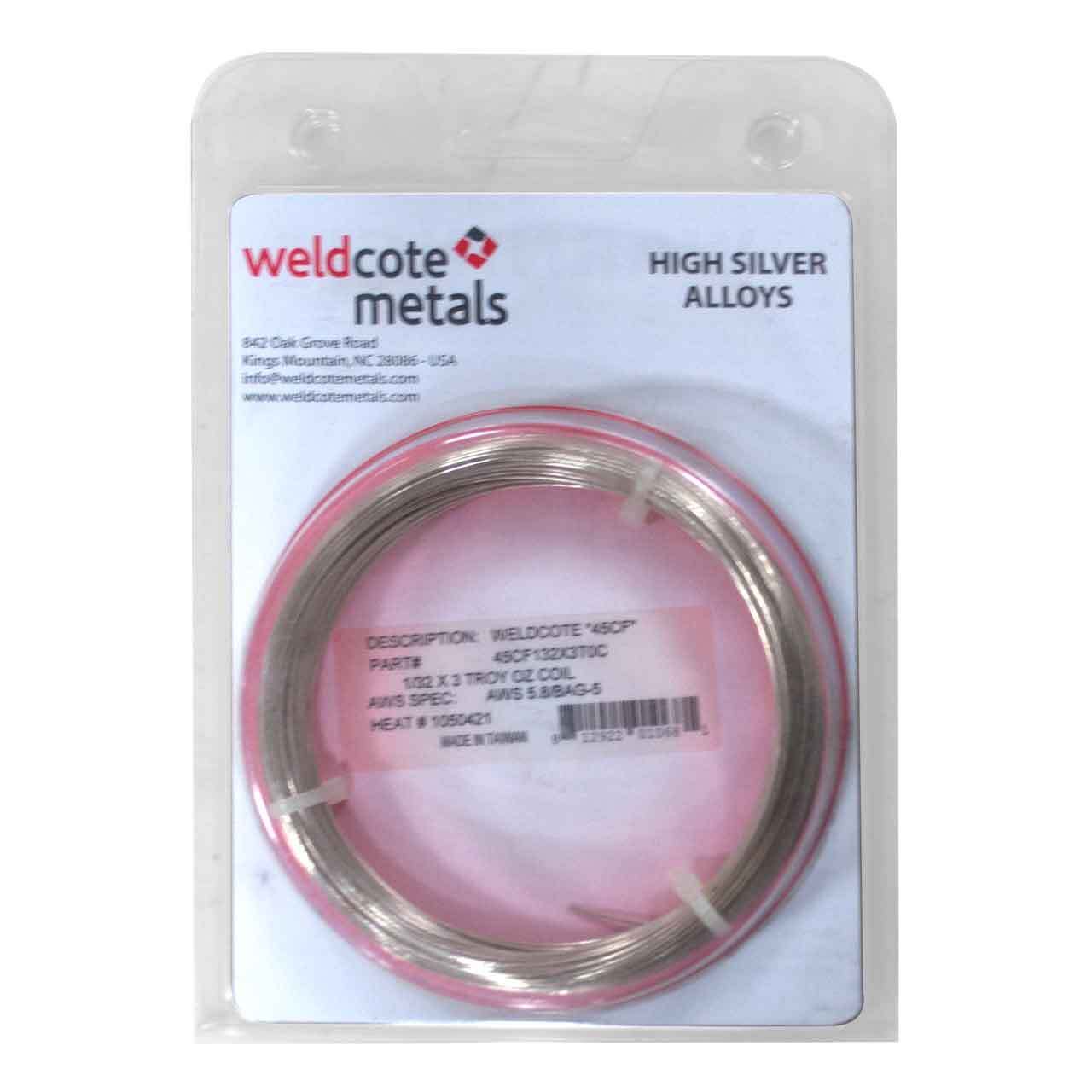 Weldcote “45CF” 1/32″ x 3 troy oz coil Cadmium Free