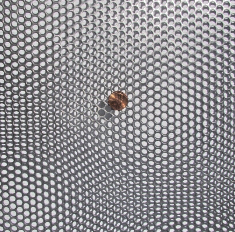 1/4″HOLES ON 5/16″CENTER–20 GA. STAINLESS PERFORATED SHEET–6″ X 8-1/4″