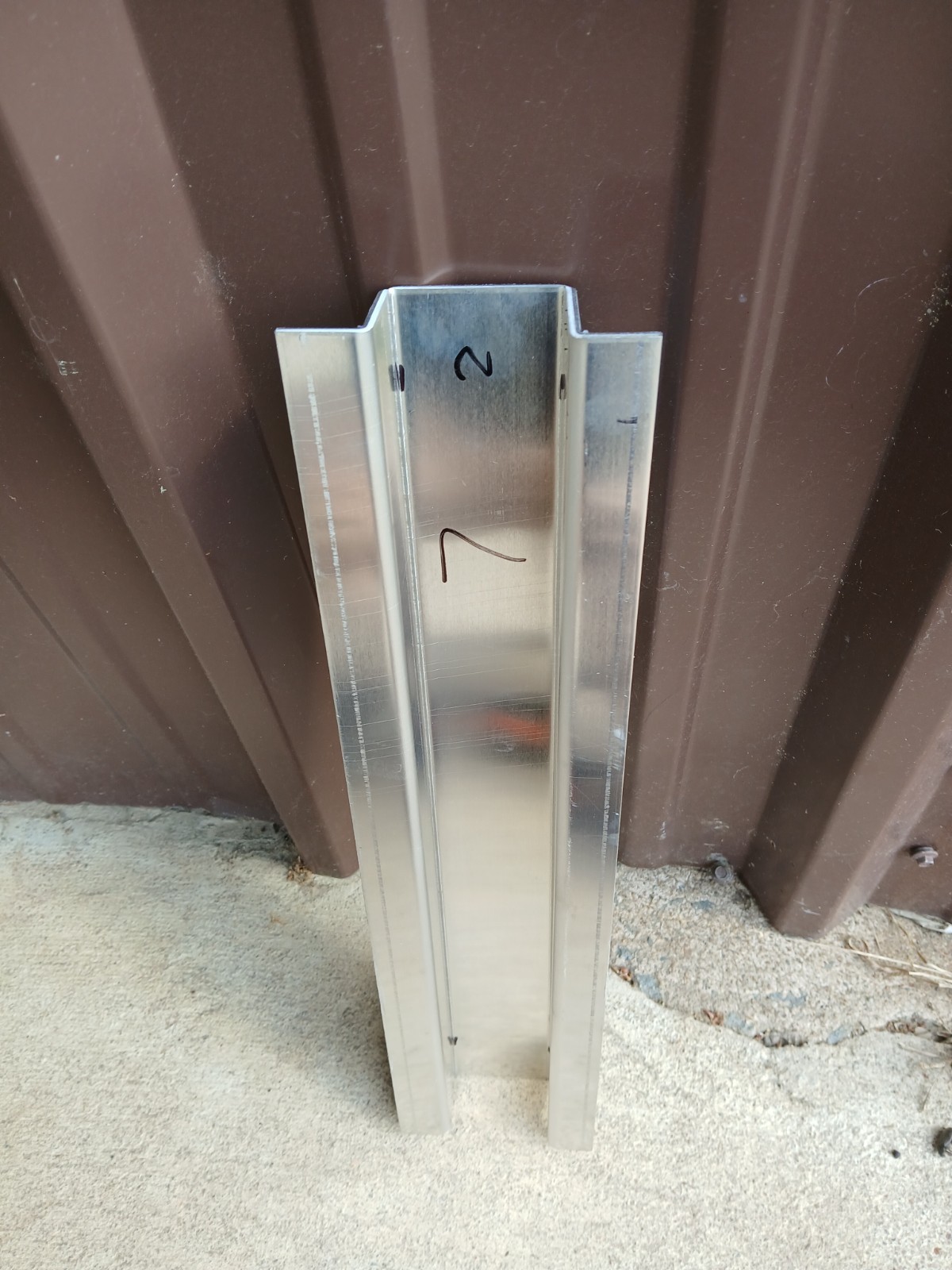 Aluminum Channel Scrap 18″ x 2 1/4″ x 1/8″ (.125) off set one side 1 1/2 & 1 3/8
