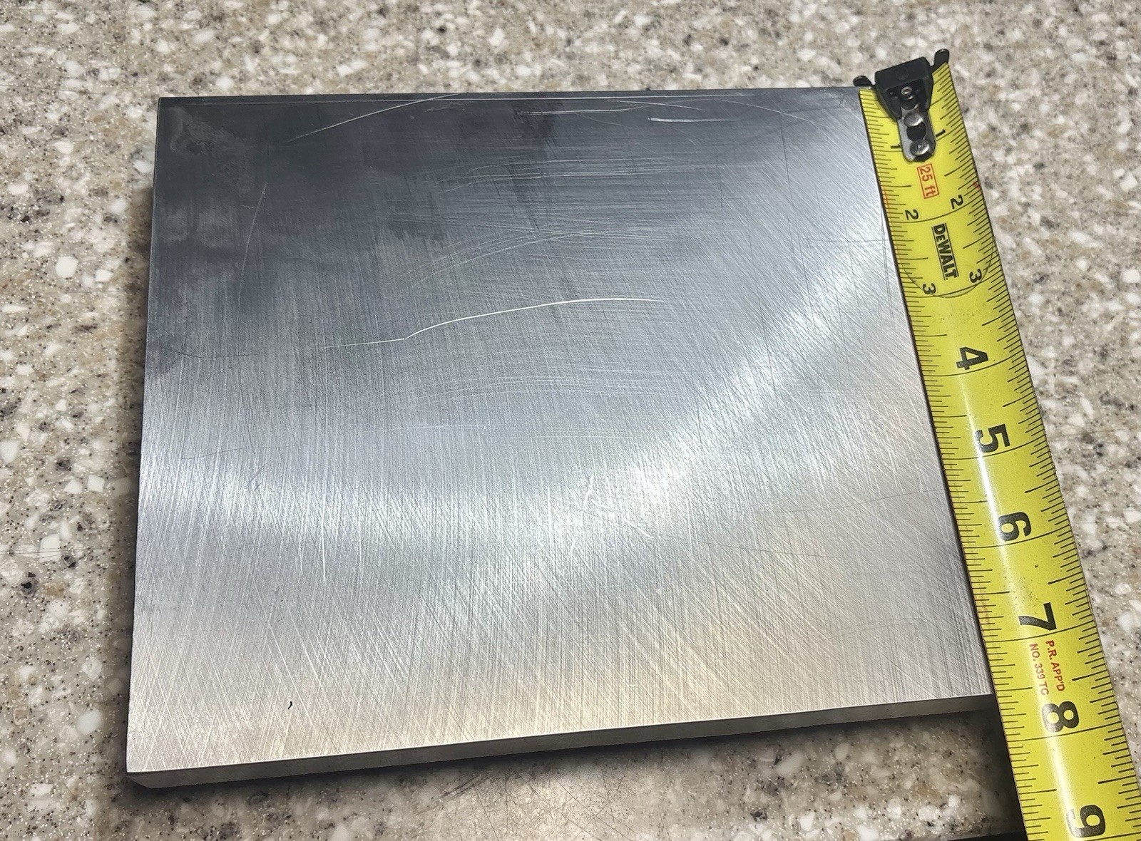 1″ x 7-1/2″ x 8-7/8″ long Stainless Steel Flat Bar Solid Stock Sheet Machining