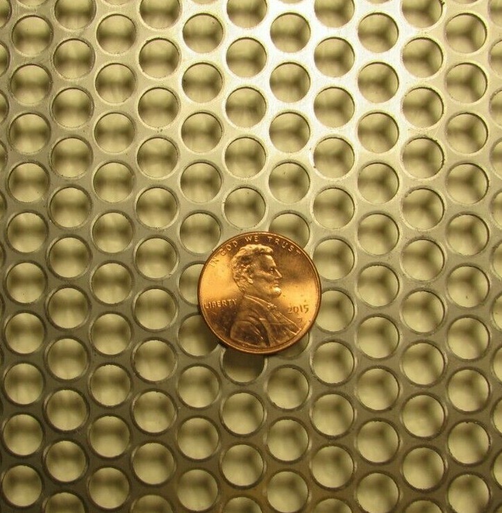 =1/4″ HOLES 16 GAUGE 304 STAINLESS STEEL PERFORATED SHEET– 11″ X 12-3/8″=