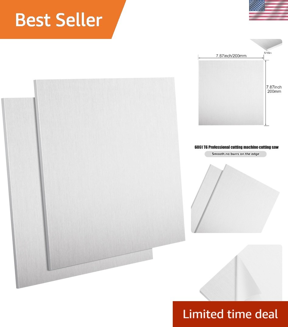 2 Pack Aluminum Sheet Metal 8 x 8 x 5/16 Inch Flat Plain Plate Panel Aluminum…