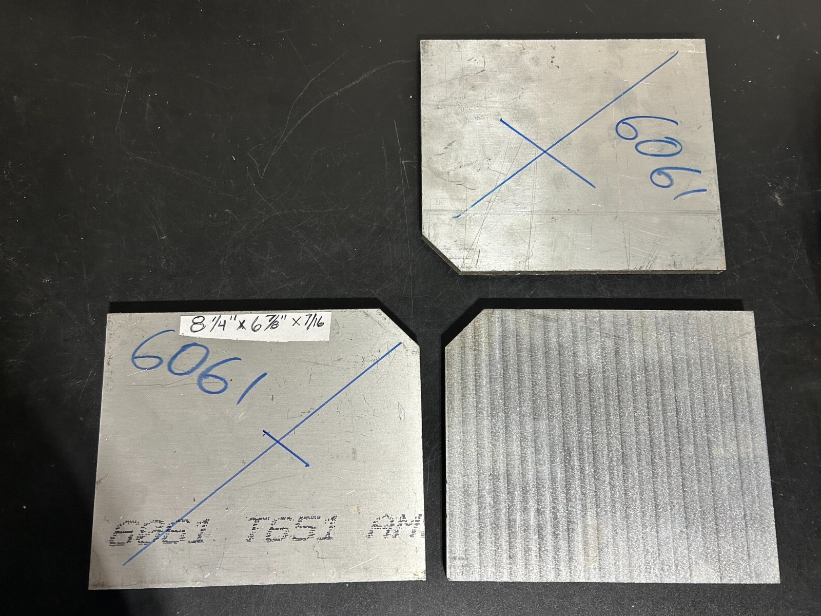 Aluminum flat stock plate8 1/4″x6 7/8″x7/16″ 6061-T651 ams qqa 250 11 QTY (3)