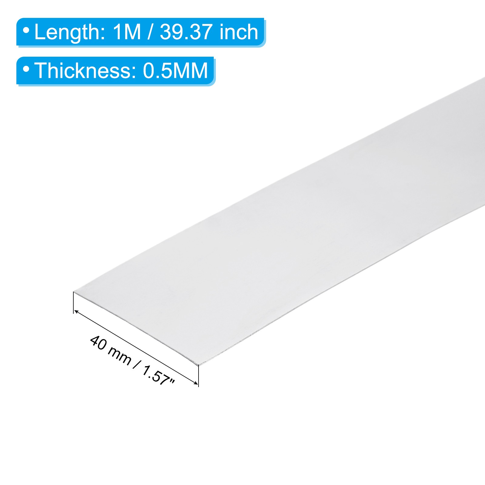 1.57in x 39.4in Aluminum Flashing, 1pcs Aluminum Flashing Roll Roofing 0.5mm
