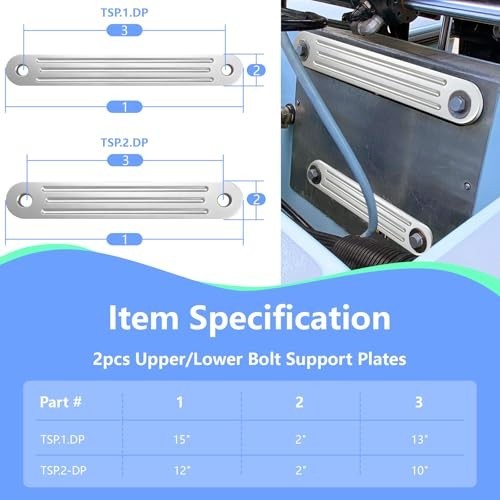 Transom Support Plate Set 15 x 2 12 x 2 3/8 Cast Aluminum Outboard Motor