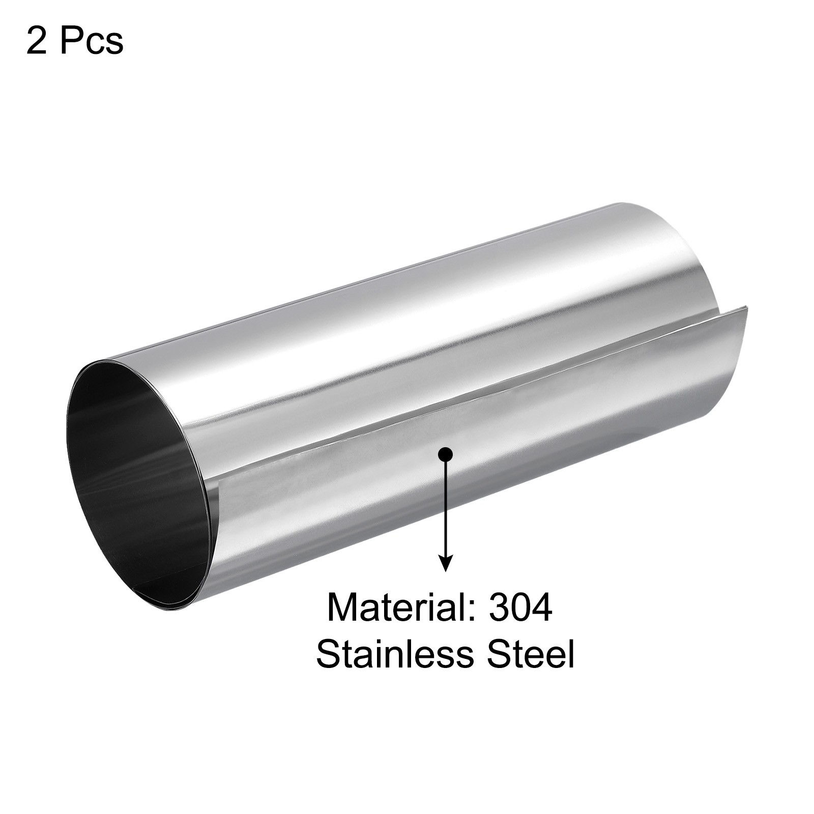 2pcs 0.1x150x1000mm Roll Sheet Fine Plate Sheet Foil Stainless Steel for Crafts