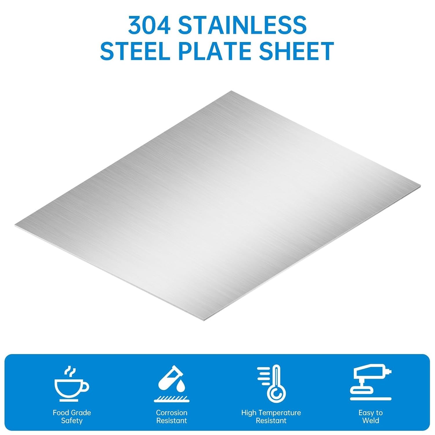 Metal Sheets for DIY Craft – 304 Stainless Steel, 16×12 Inch