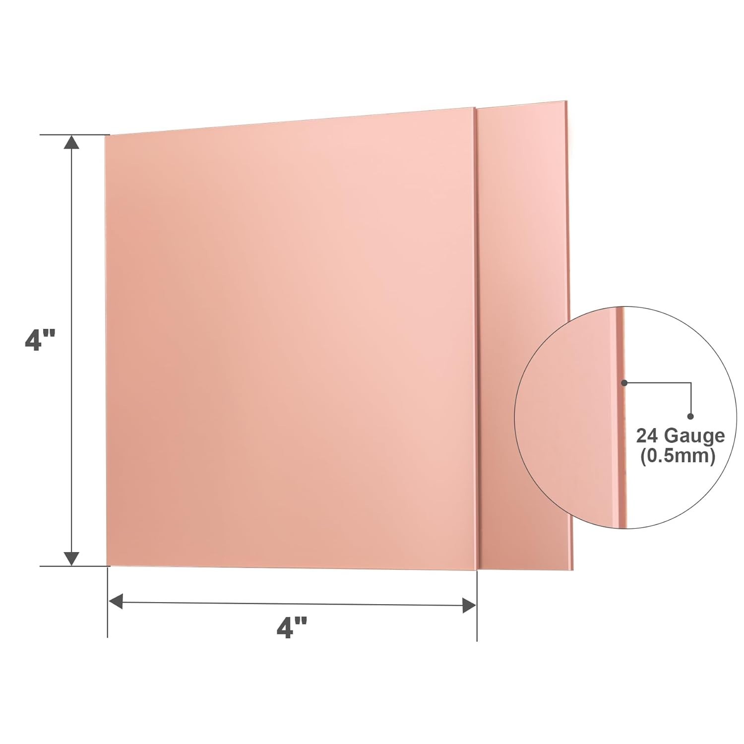 99.9% Pure Copper Craft Sheets (3 Pack) – 4″x4″ for Jewelry and Model Building