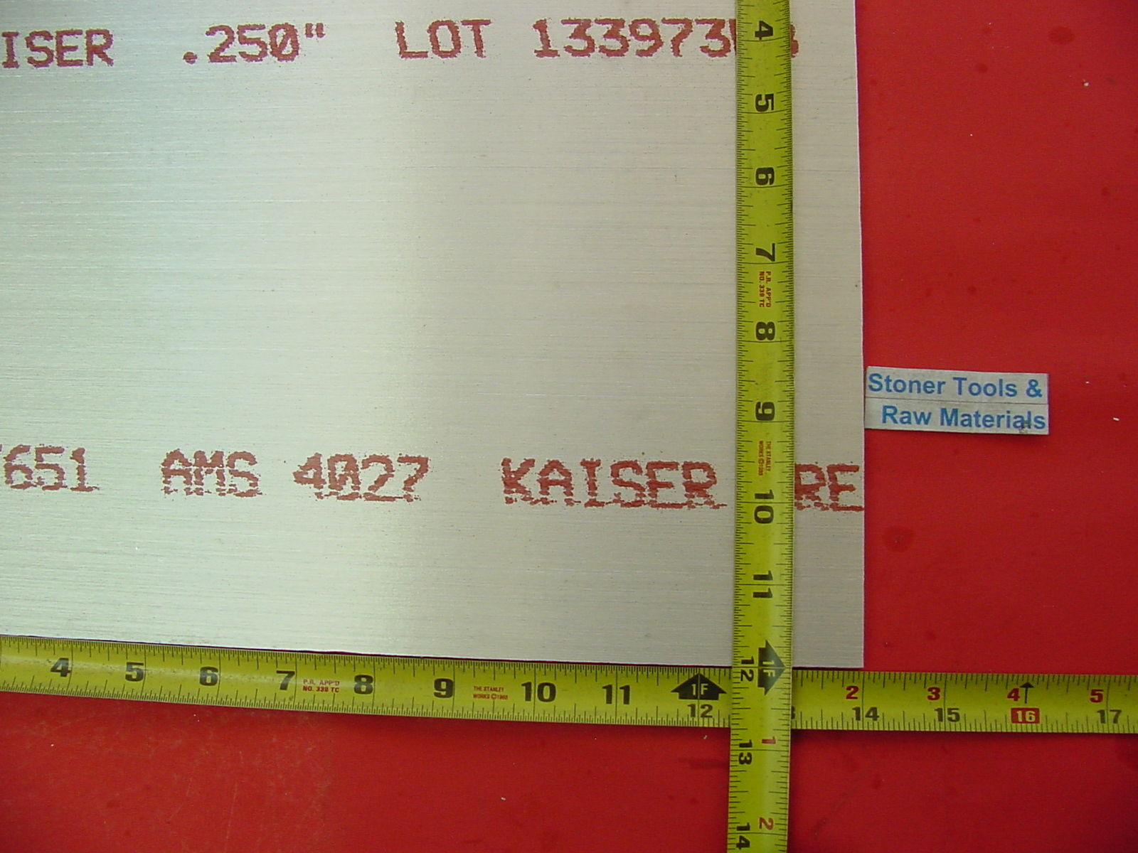 1/4″ x 12″x 14″ ALUMINUM 6061 Sheet Plate .250″ Thick T6 New Flat Mill Bar Stock