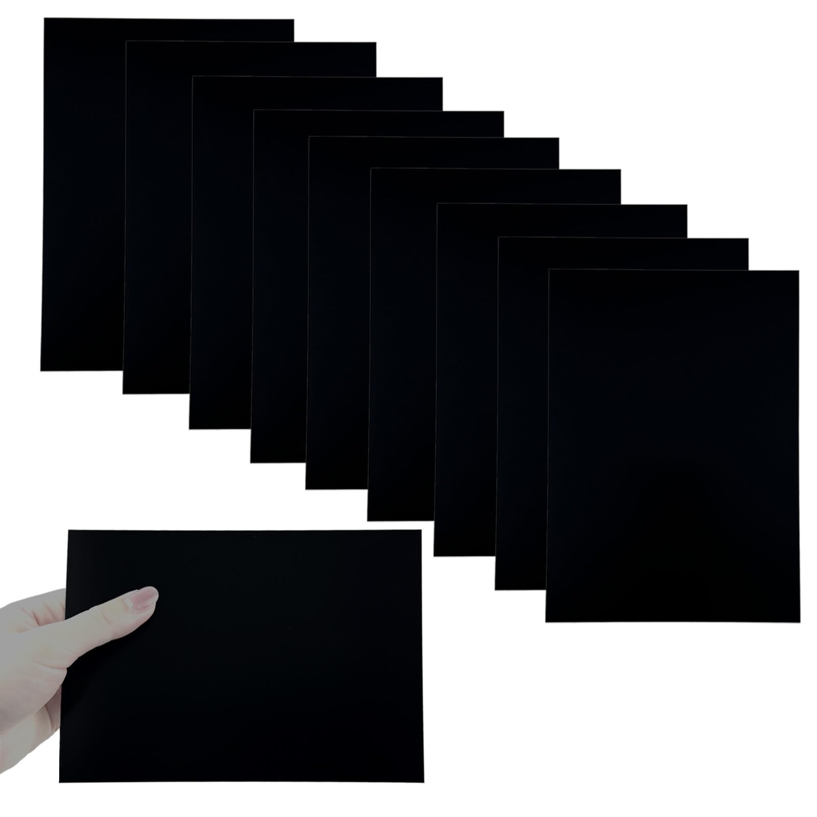 10 PCS Black Anodized Aluminum Sheet 5x7x1/32 Inch 0.8mm Metal Plate Engraving