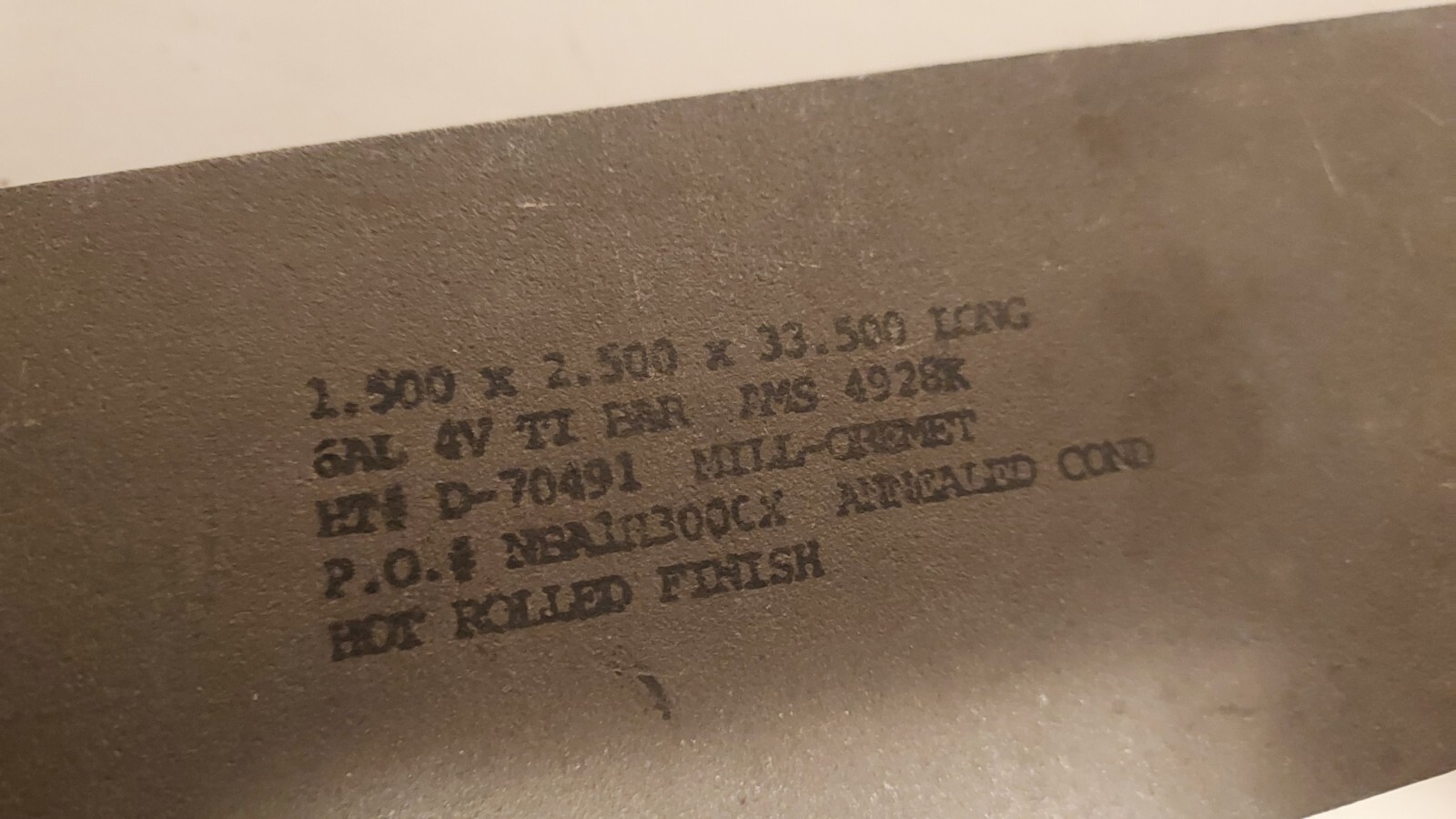 Titanium Bar Stock. 1.5″x2″x19.5″. 13lbs