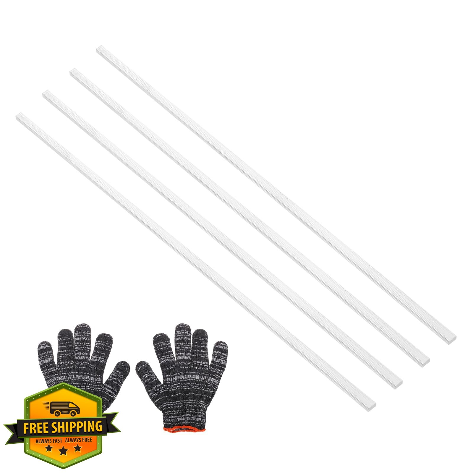 uxcell Aluminum Flat Bar 0.12″x0.4″x16″ 4 Set