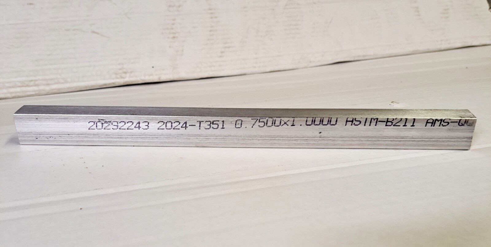 1″ x 3/4″ x 13 3/8″ 2024 T-351 Aluminum Mill Stock Drop Kaiser-Tennalum USA