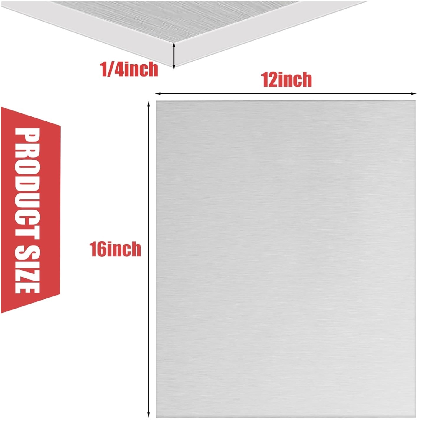 Protective Film Aluminum Plate 12×16 – DIY Solid Metal Sheet