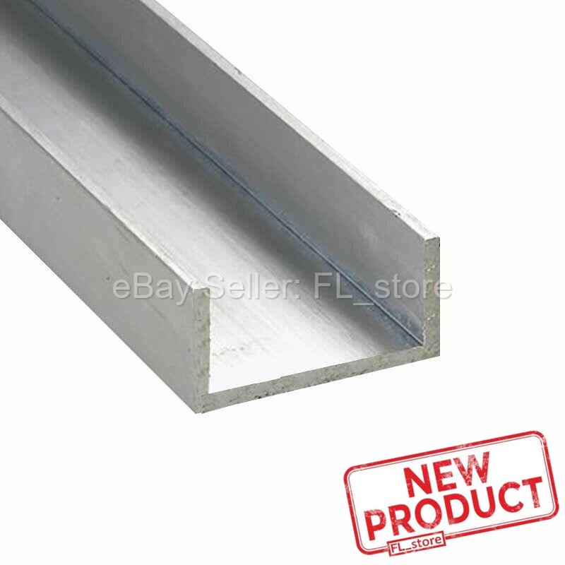 Aluminum U-Channel 1/2″ Leg x 1″ Base Width x 3/4″ Inside x 1/8″ Thick x 8 Feet