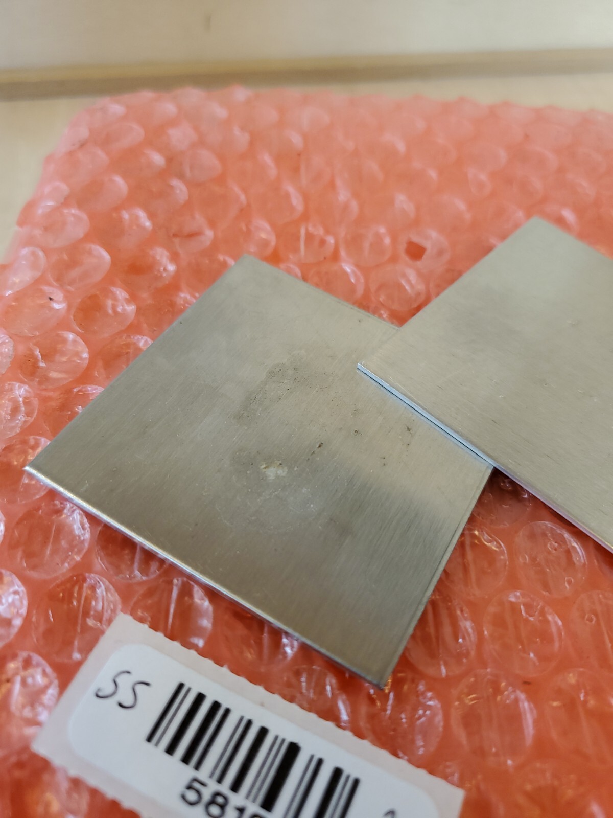 stainless steel plate 304 2 pieces 18 gauge 2″ x 2″ flat metal sheet TIG welding