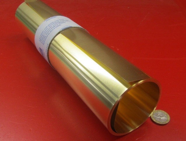 260 Brass Shim Sheet 0.012″ Thick x 12.00″ Wide x 120″ Length