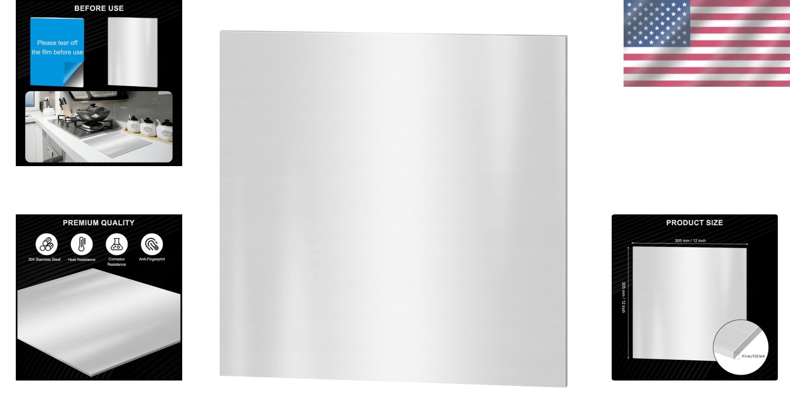 Durable 12×12 Inch Stainless Steel Sheet – 0.12 Inch Thickness for Versatile Use