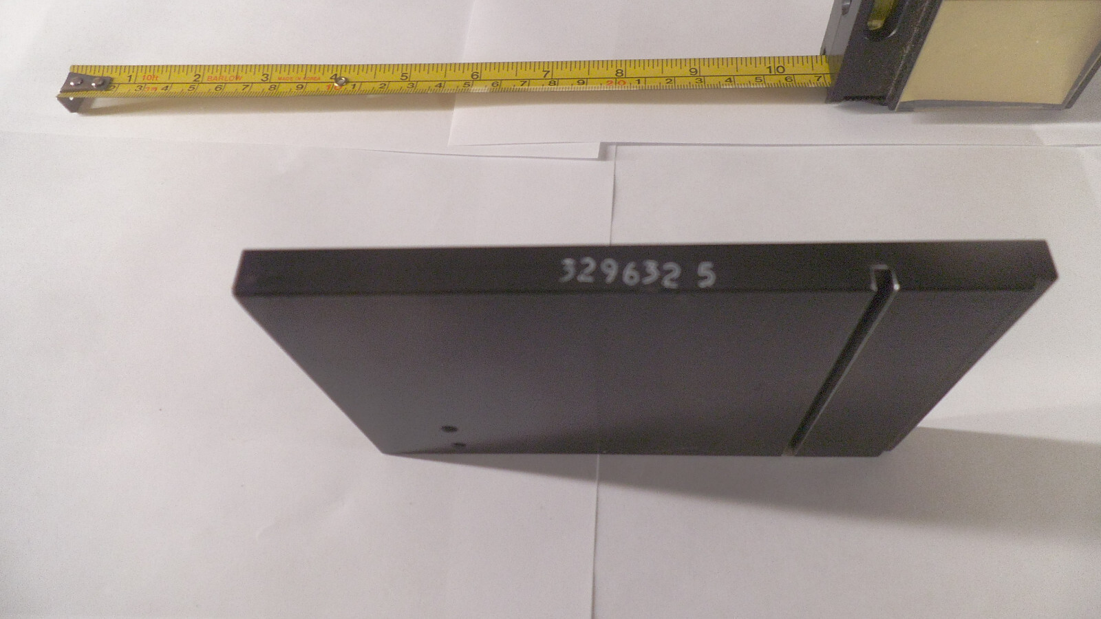 Black Anodized Aluminum plate / bracket, 5-1/4″ x 3-1/2″ x .373 thick