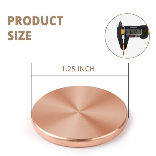 Copper Round Disc Blank 1-1/4-In x 1/8-In T2 99.9% Pure DIY Engraving 10-Pk