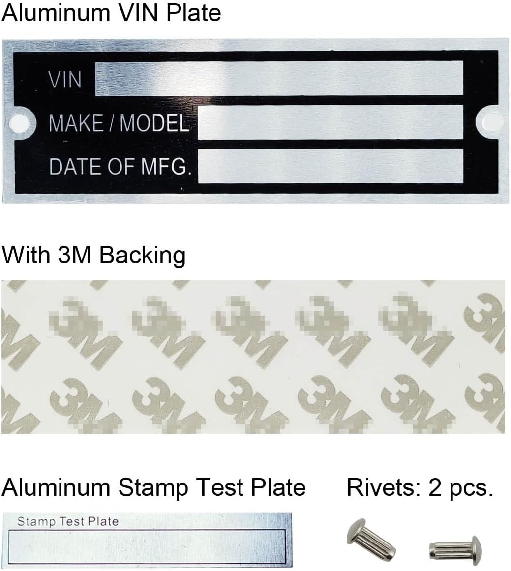 Blank Aluminum ID Plates, Metal Identification Plate, Serial Number Tag, Equi…