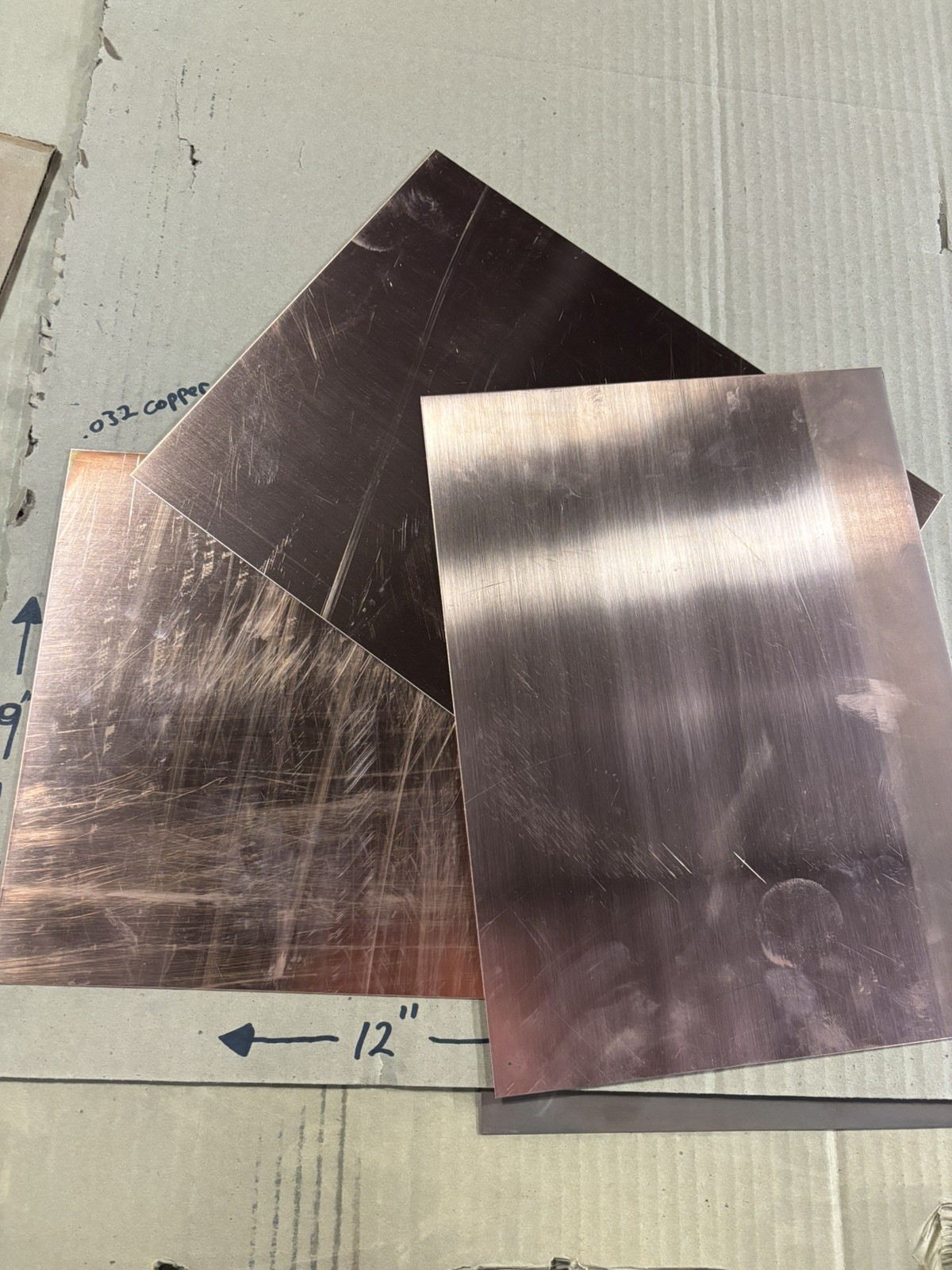 20gauge (0.035” Thick) Copper Sheet Metal – 9” x 12” Pure Copper Metal – New