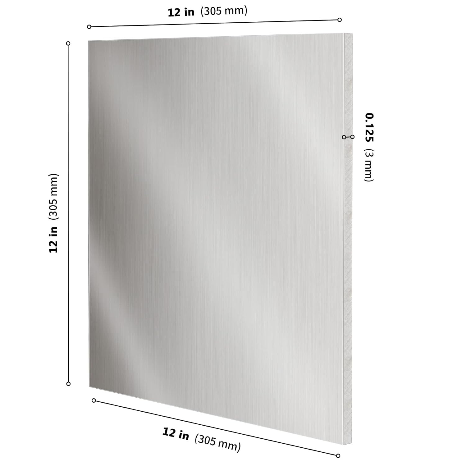 2 PCS 6 X 12 X 1/4 Inch 6061 Aluminum Sheet, Finely Polished Aluminum T