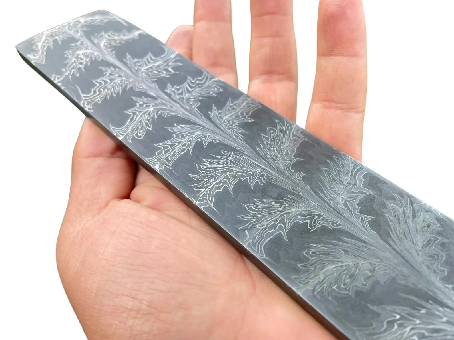 Handmade 1095 & 15N20 Feather Pattern Damascus Steel Billet for Knife Making