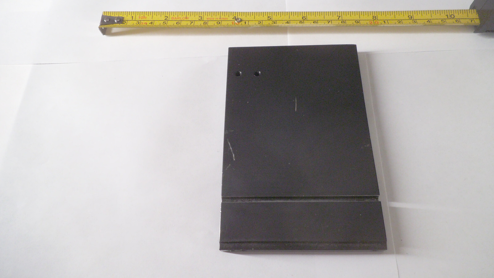 Black Anodized Aluminum plate / bracket, 5-1/4″ x 3-1/2″ x .373 thick