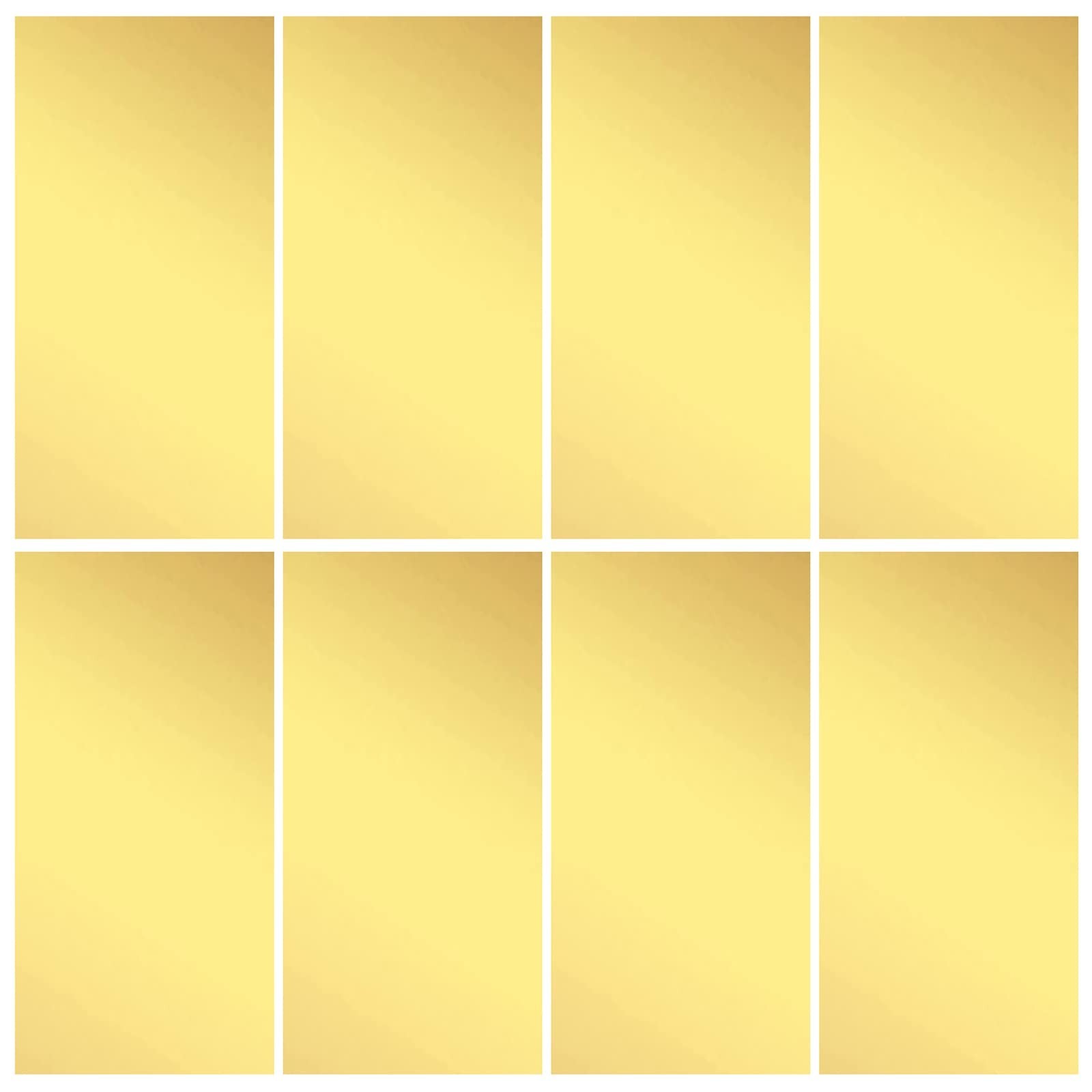 8-Piece Brass Shim Stock Assortment, 6″x3″, Various Thicknesses 0.001″-0.020