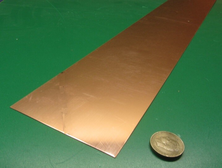 110 Copper Bar, Soft, Annealed .016″ Thick x 4.0″ Wide x 24.0″ Length