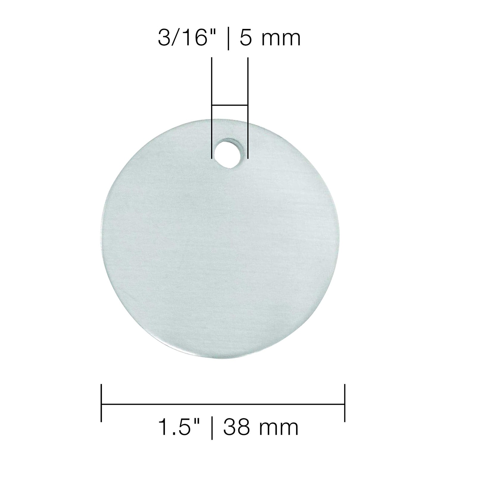 CH Hanson Metal Stamping Blanks – 1-1/2” Blank Tags with Holes, Name