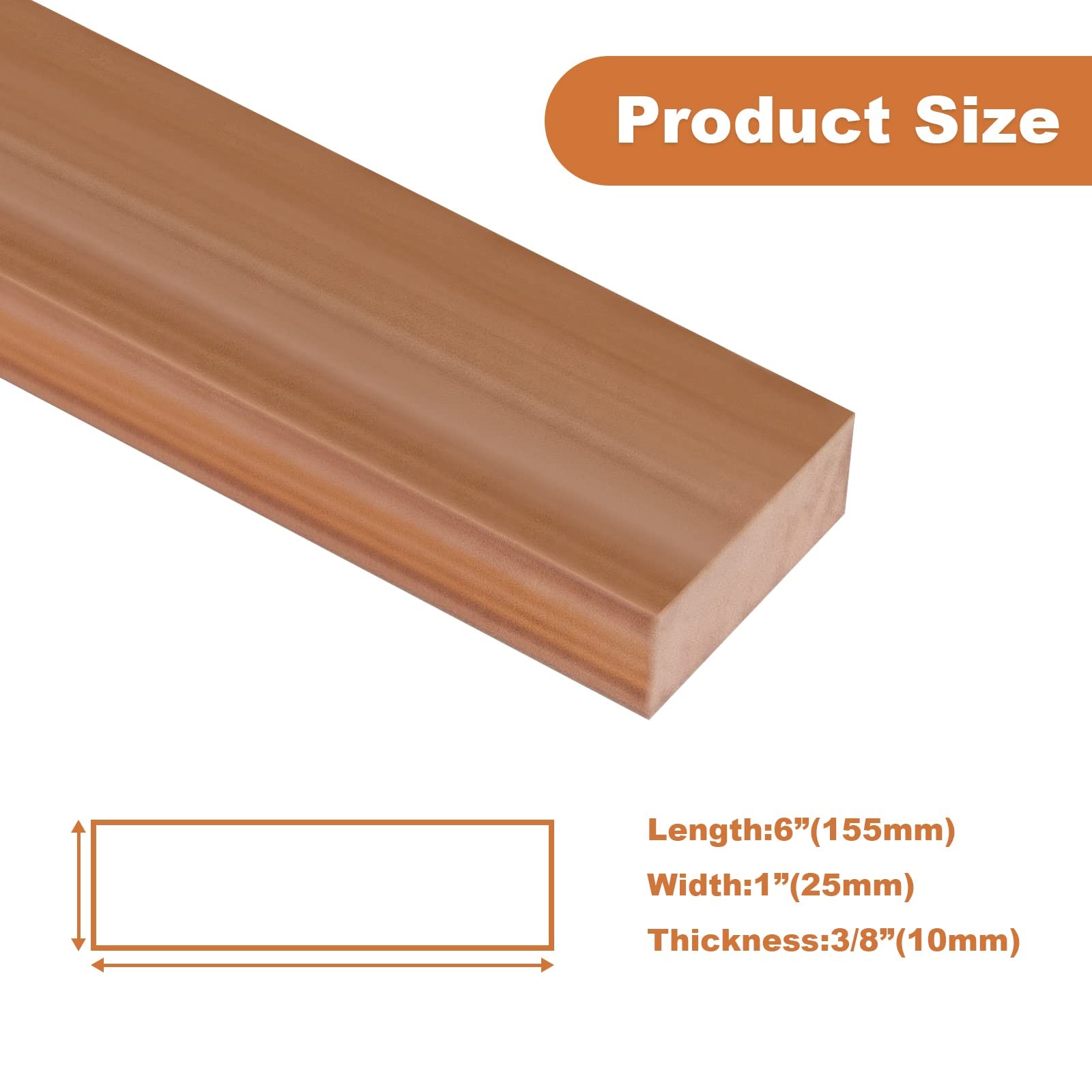 Copper Flat Bar Stock 3/8″x1″x6″ Knife Making Hobby Craft C1101 Solid Bar
