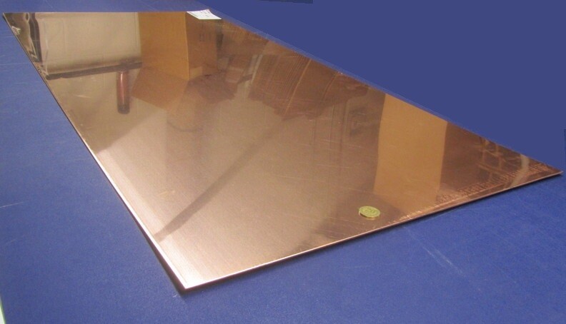 101 Copper Sheet 1/8 to 1/4 Hard .050″ Thick x 24.0″ Wide x 48.0″ Length