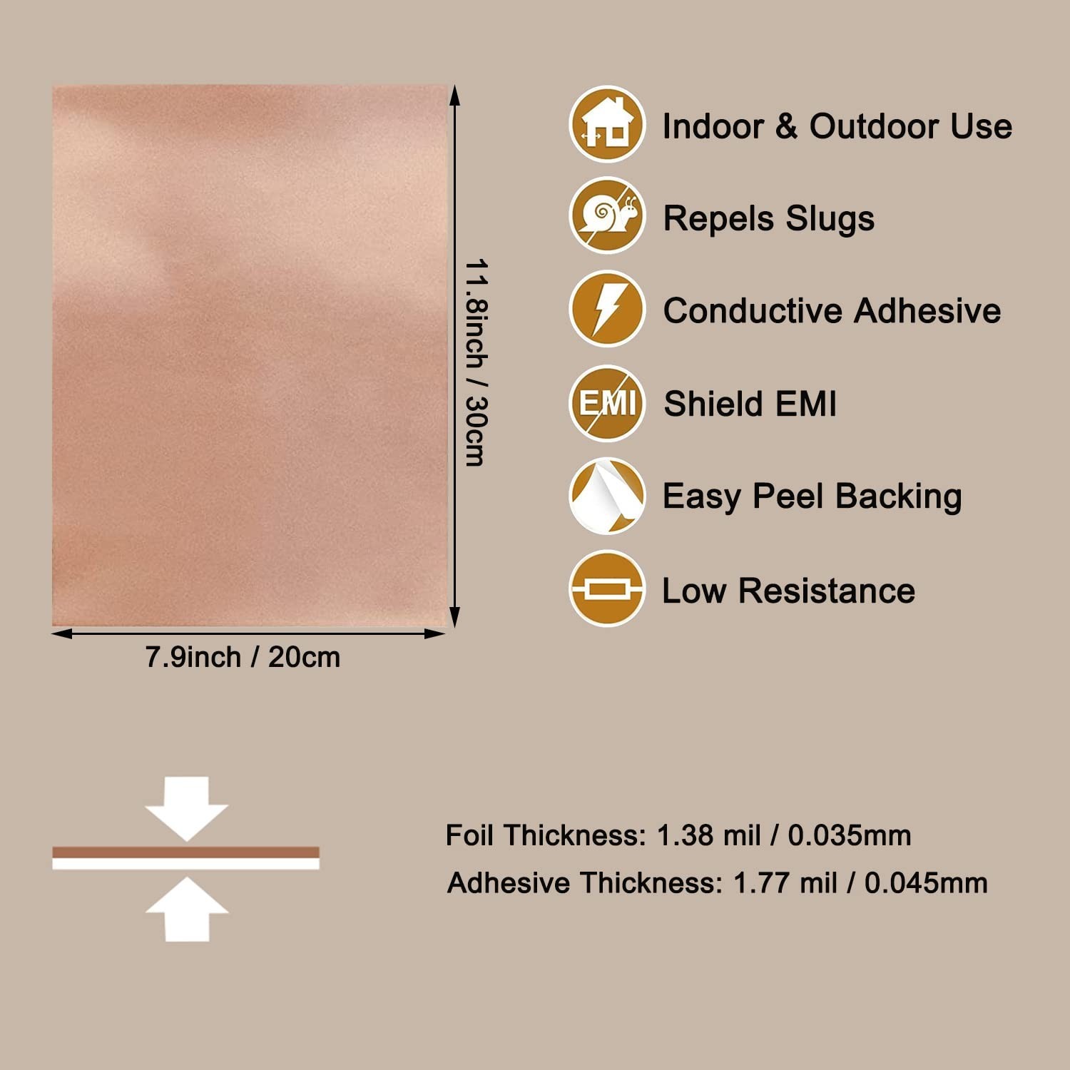 10Pcs 3.15 Mil Copper Foil Sheet [11.8inch x 7.9inch] with Double-Sided Condu…