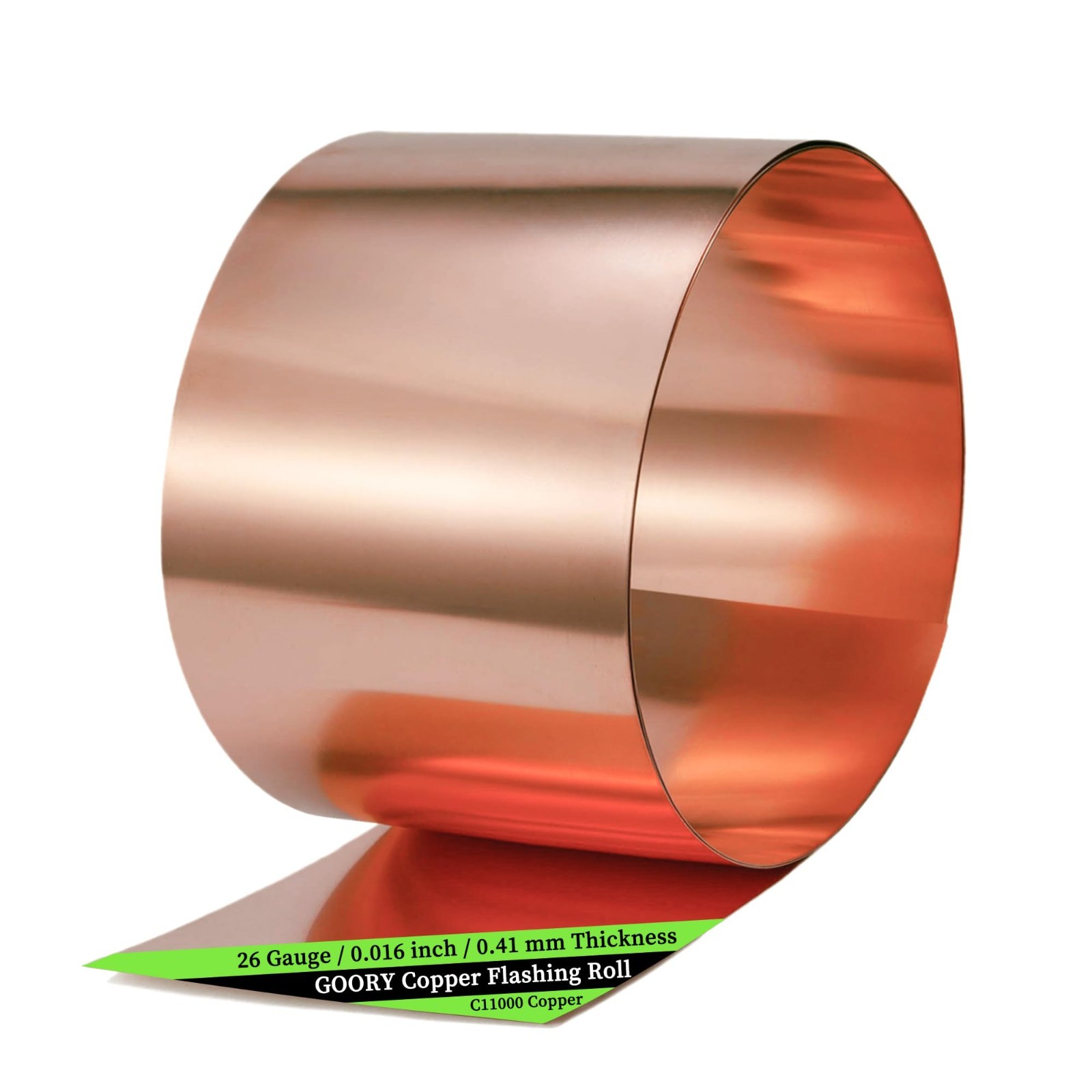 26 Gauge Copper Flashing Roll 10in x 10ft – Pure Copper Sheet for Roofing & Craf