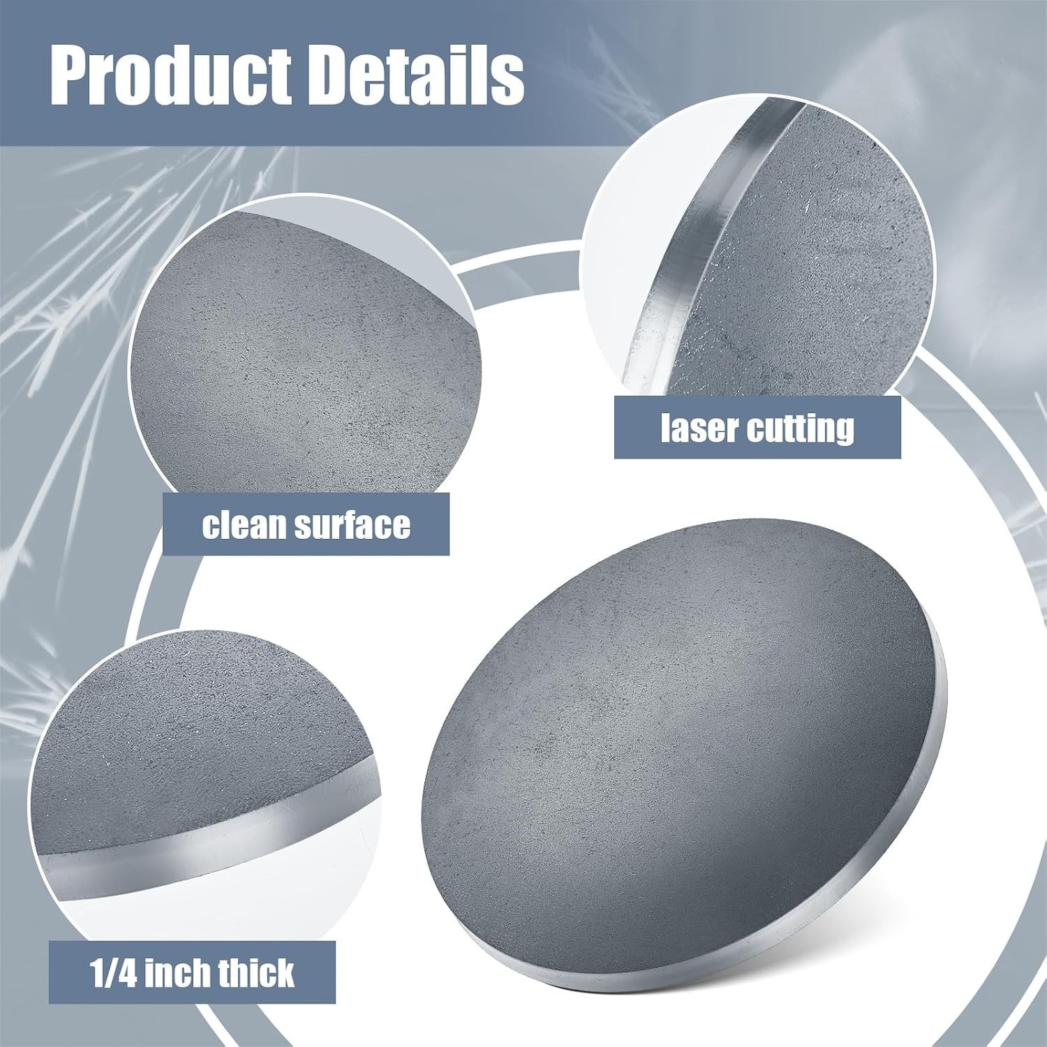 4 Pack of 4″ Dia x 1/4″ Thick Weldable A36 Steel Plates for Versatile Projects