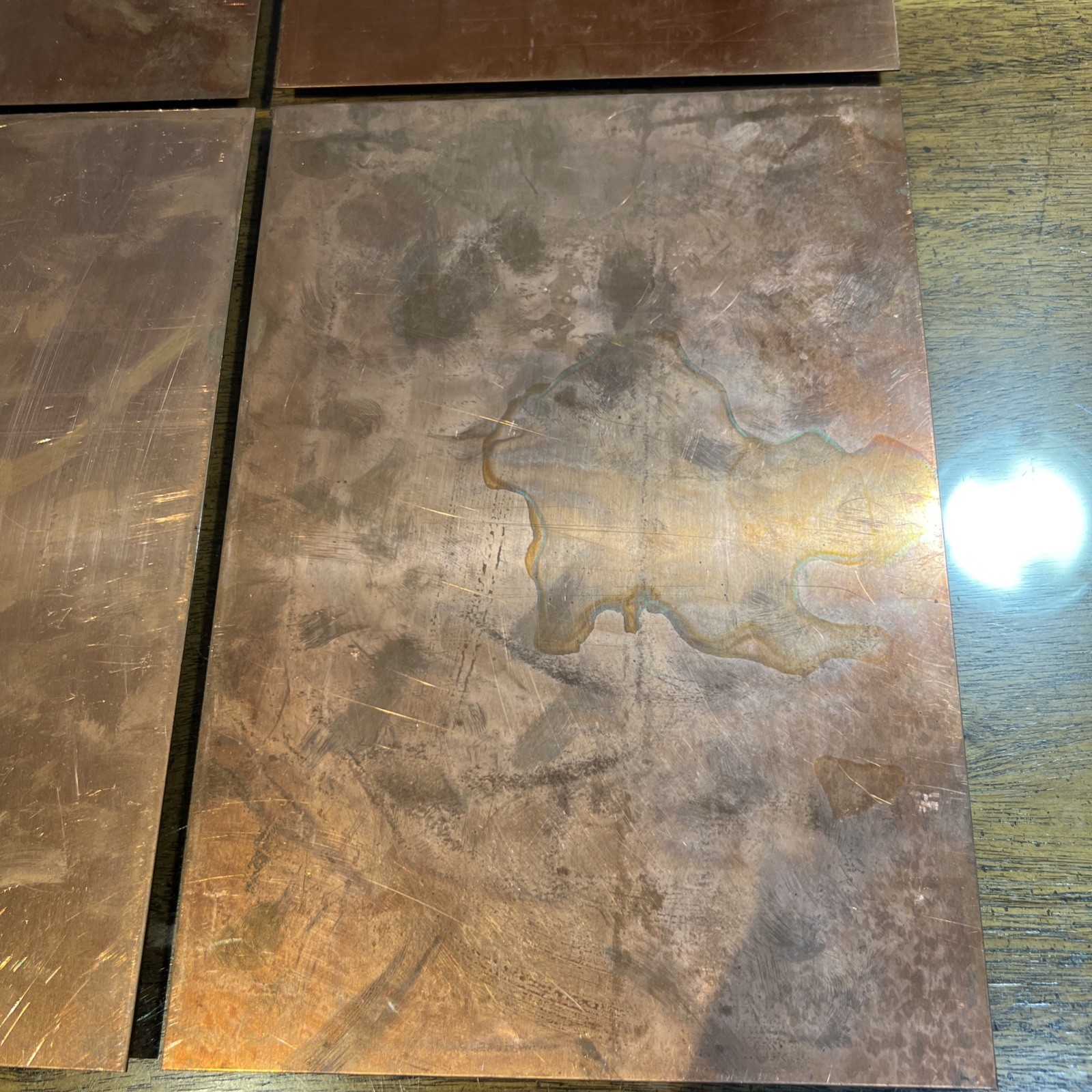 4 Pieces Copper Sheets Plates for Crafts/ Enamel, 10” X 7” New/old Inventory