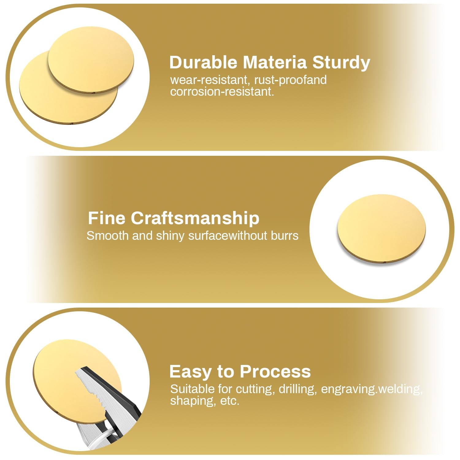 Brass Discs Gauge Thickness Brass Round Plate for Jewelry